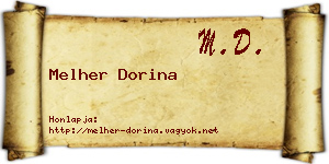Melher Dorina névjegykártya